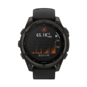 GARMIN Fēnix 8 47mm Solar Sapphire, Carbon Gray DLC Titanium with Black/Pebble Gray