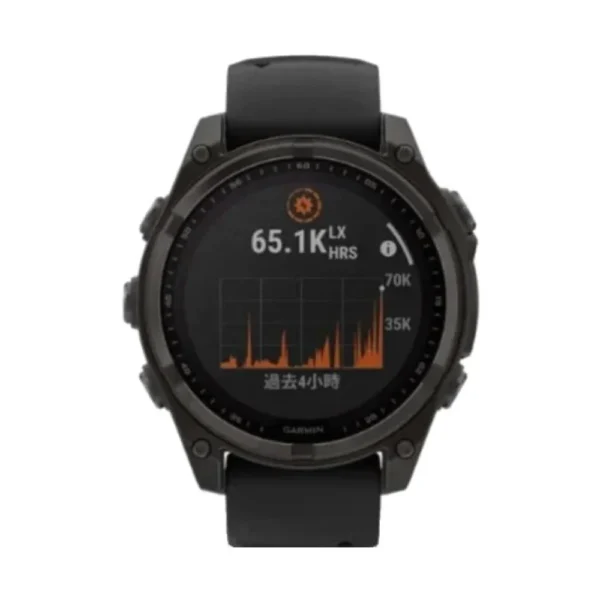 GARMIN Fēnix 8 47mm Solar Sapphire, Carbon Gray DLC Titanium with Black/Pebble Gray