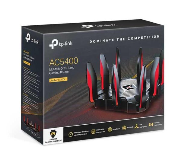 TP-Link Archer AC5400X Mu-Mimo Tri-Band Gaming Router (Black) - Image 4